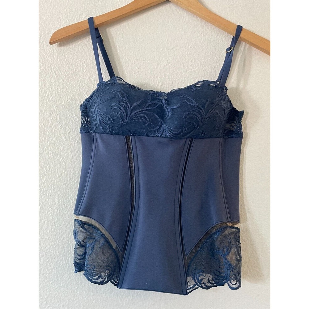 La Perla Zephyra Padded Lace Corset Bustier 4 Blue Intimates Sleepwear NWT $1308 - Picture 5 of 16